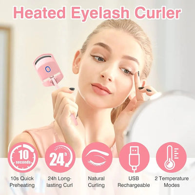 Electric Eyelash Curler, Eye Beauty Makeup Tools, Long Lasting Curling (random Color)