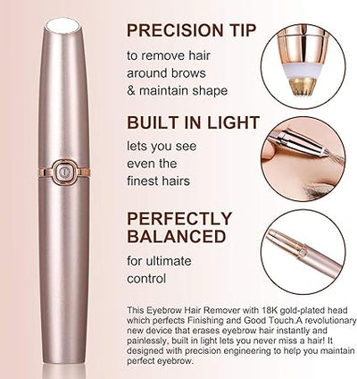 Flawless Usb Eyebrow Epilator, Women’s Eyebrow Razor Eyebrow Hair Removal Electric Eyebrow Shaver (rechargeable+ Cell operated)